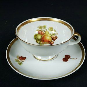 E&R Jaeger Golden Crown Harvest Teacup and Saucer